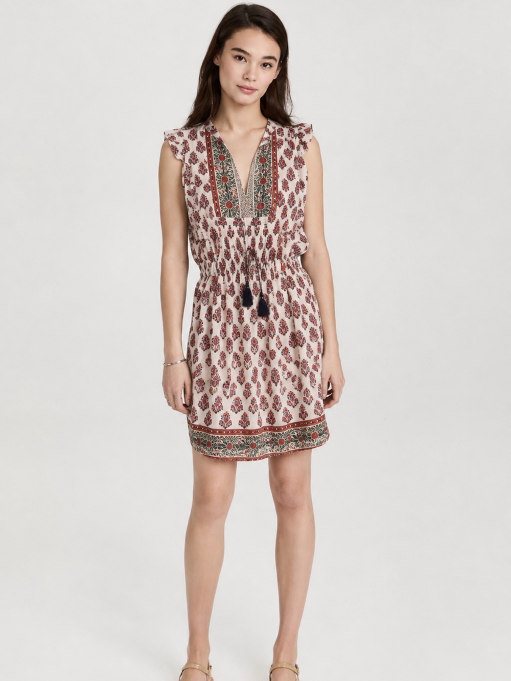 BELL By Alicia Bell Dress Lola Mini in Cream Red Floral Print
